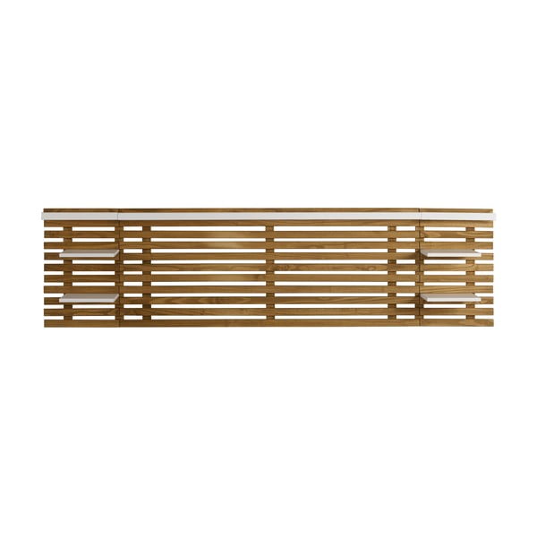 Zagłówek z drewna sosnowego z białymi elementami 240x62 cm Nidra – Marckeric
