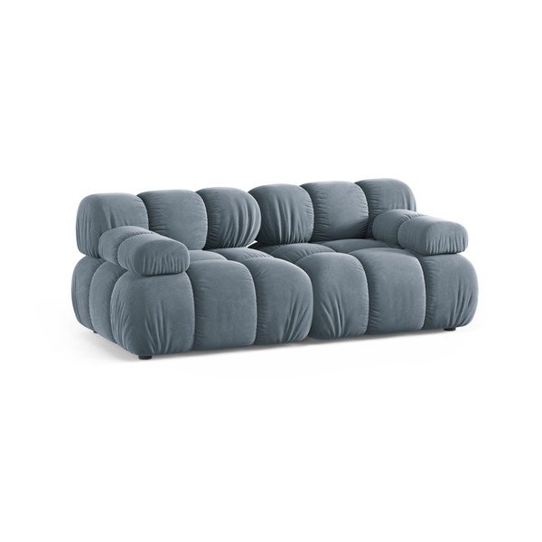 Szara aksamitna sofa modułowa 188 cm – Micadoni -image-1