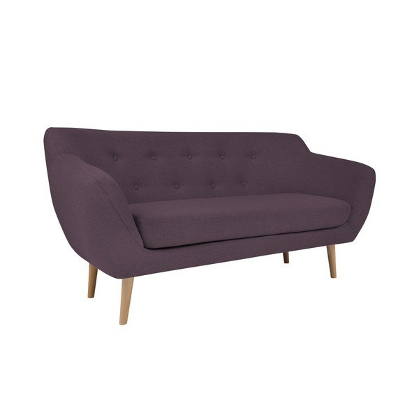 Żółta sofa 2-osobowa z jasnymi nogami Mazzini Sofas Sicile-image-3