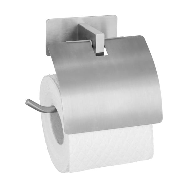 Samoprzylepny uchwyt na papier toaletowy ze stali nierdzewnej w kolorze matowego srebra Genova – Wenko