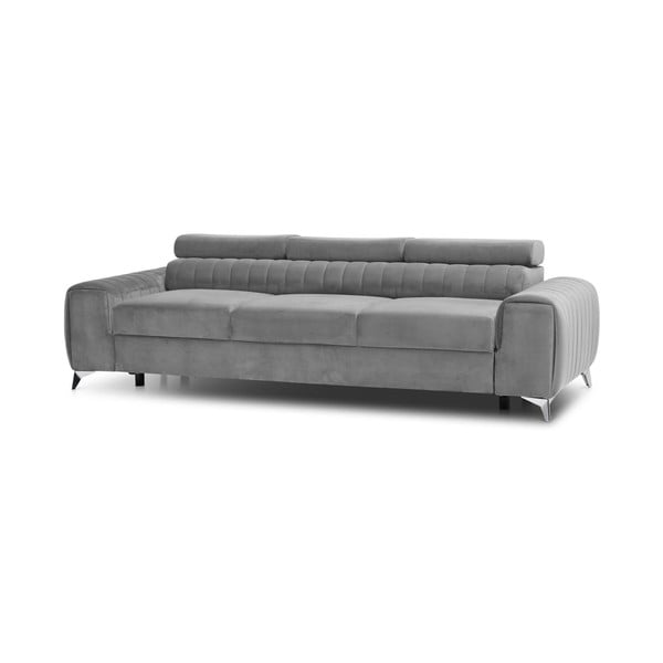 Jasnoszara aksamitna rozkładana sofa 261 cm Laurence – ELTAP-image-2