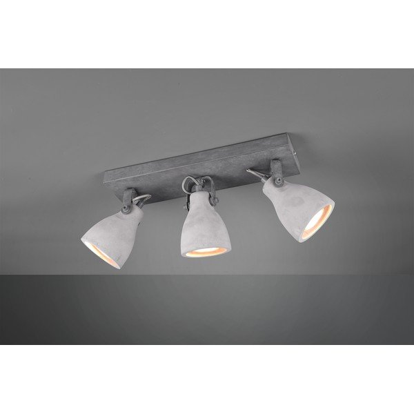 Szary kinkiet na 3 żarówki Trio Concrete, dł. 35 cm-image-1