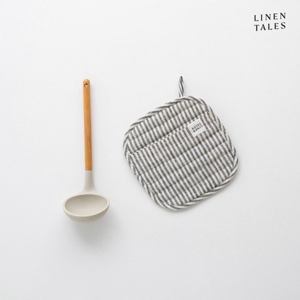 Lniana rękawica kuchenna Thin Black Stripes – Linen Tales
