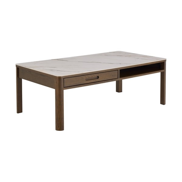 Beżowo-ciemnobrązowy stolik z ceramicznym blatem 70x130 cm Southampton – Actona