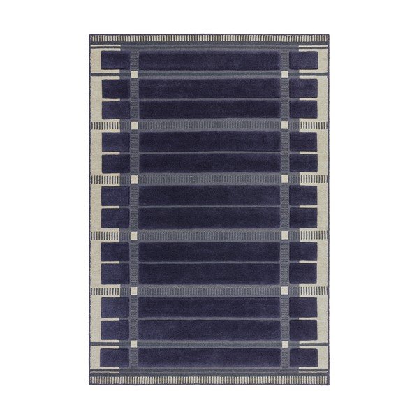 Ciemnoniebieski/beżowy wełniany dywan tkany ręcznie 120x170 cm – Asiatic Carpets