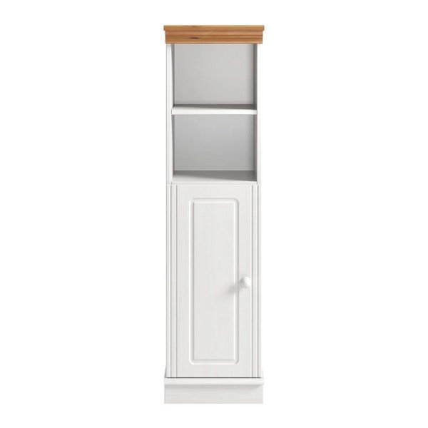 Biała wysoka/wąska szafka łazienkowa z litego drewna sosnowego 30,5x115,5 cm Anita – Støraa