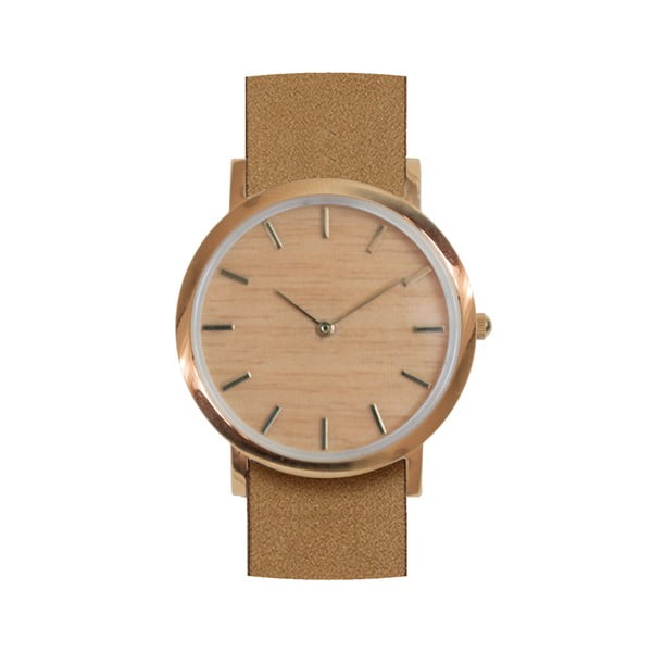 Drewniany zegarek z brązowym paskiem Analog Watch Co. Classic