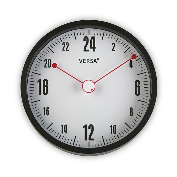 Czarny okrągły zegar ścienny Versa Miriam, ø 30 cm