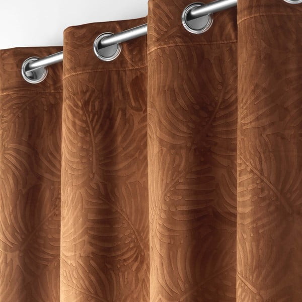 Brązowa aksamitna zasłona 140x240 cm Analia – douceur d'intérieur-image-1