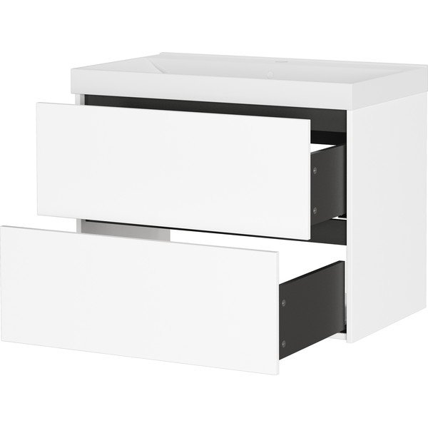 Biała wisząca szafka pod umywalkę z matowym wykończeniem 81x65 cm Bodera – Germania-image-4