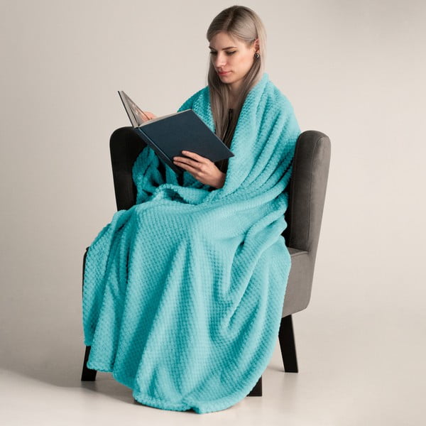 Turkusowa narzuta z mikrowłókna DecoKing Henry, 200x150 cm-image-1