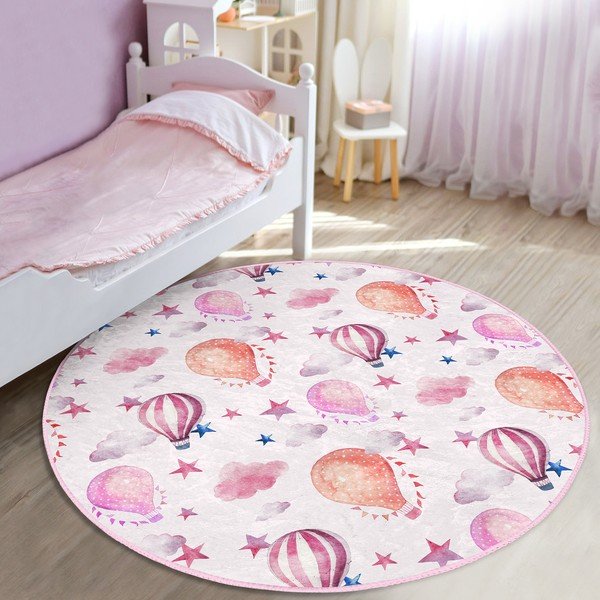 Różowy dywan dziecięcy ø 120 cm Comfort – Mila Home-image-1
