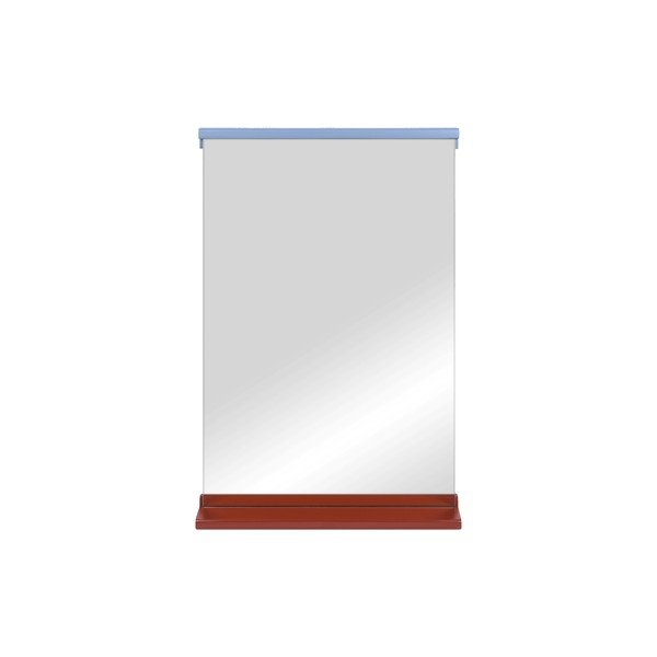 Lustro z półką z drewnianą ramą ścienne 50x75 cm Lun – noo.ma