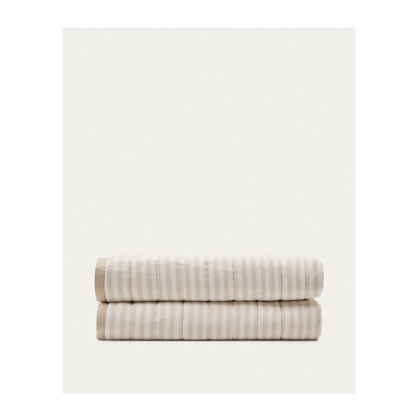 Beżowa narzuta pikowana z bawełny organicznej 180x240 cm Sini – Kave Home-image-2