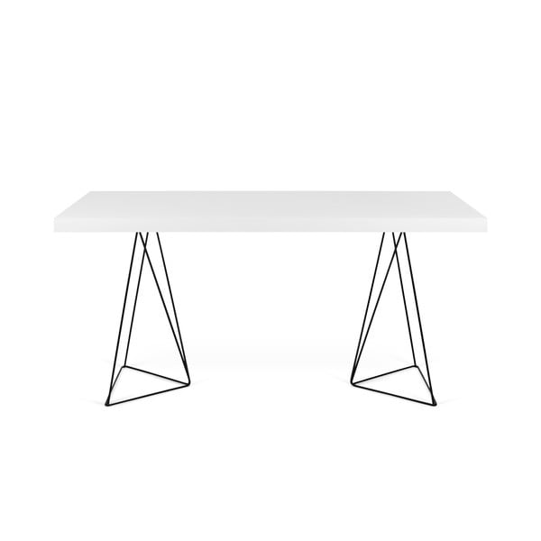 Biały stół z czarnymi nogami TemaHome Multi, 180x77 cm