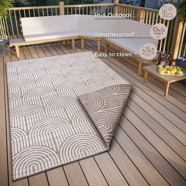 Brązowy dywan odpowiedni na zewnątrz 160x230 cm Pangli Linen – Hanse Home-image-3