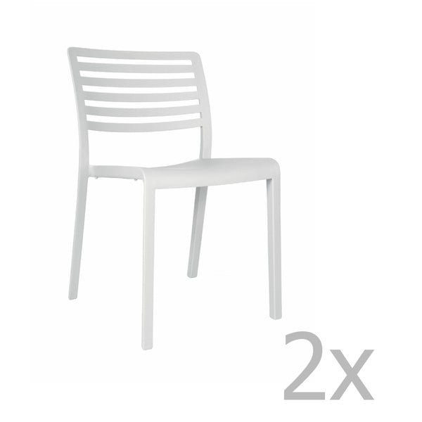 Zestaw 2 białych krzeseł ogrodowych Resol Lama