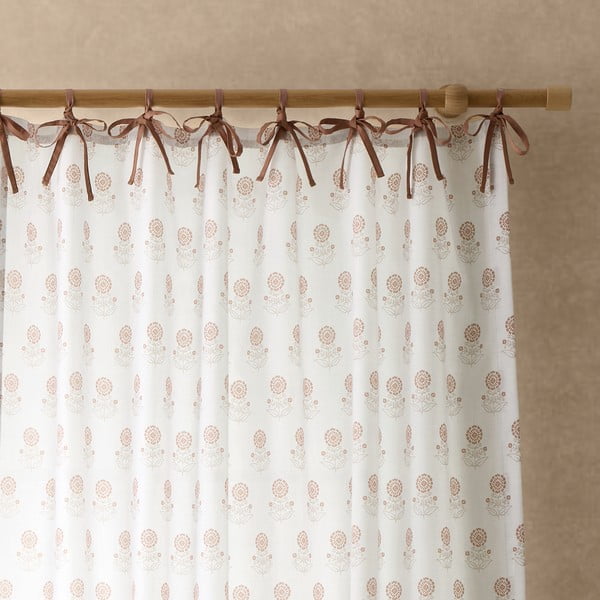 Biała firanka 140x183 cm Woodblock Floral – Pineapple Elephant