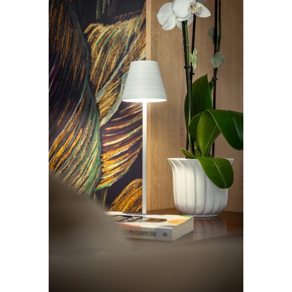 Biała lampa stołowa LED (wysokość 37 cm) Fizzi – GTV-image-2