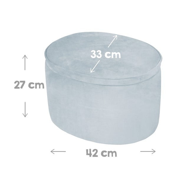 Jasnoniebieski aksamitny puf dziecięcy Lil Sofa – Roba-image-3