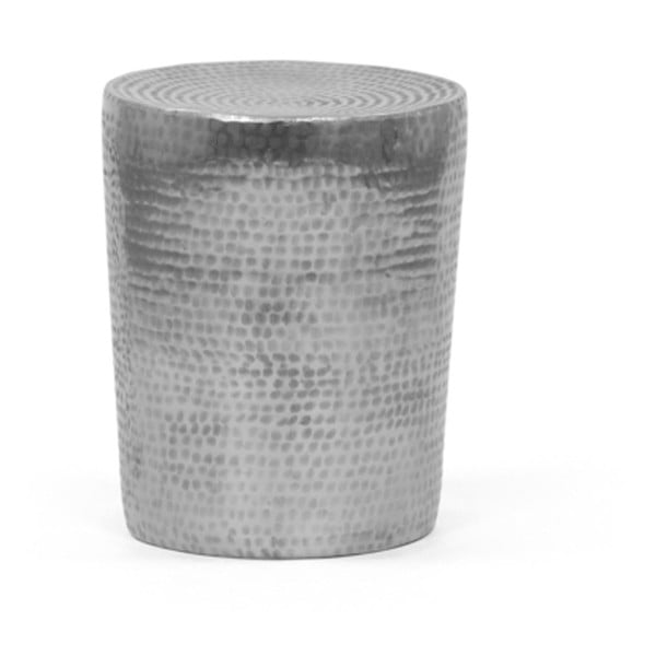 Srebrny stołek PLM Barcelona Drum, ⌀ 29 cm