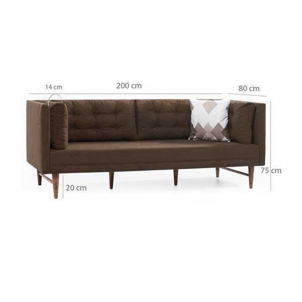 Brązowa sofa 3-osobowa Balcab Home Eva-image-1