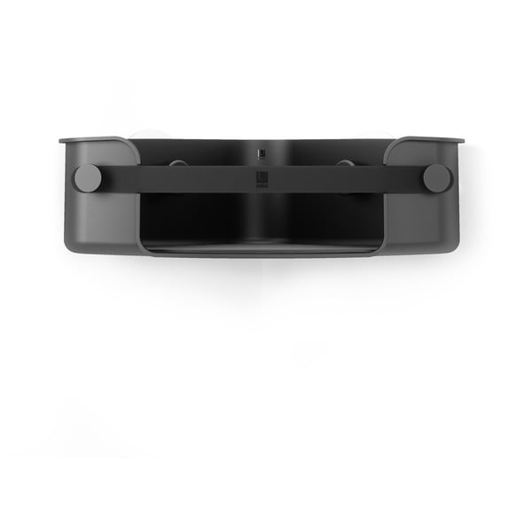 Czarna plastikowa narożna półka łazienkowa bez wiercenia Flex Adhesive – Umbra-image-3