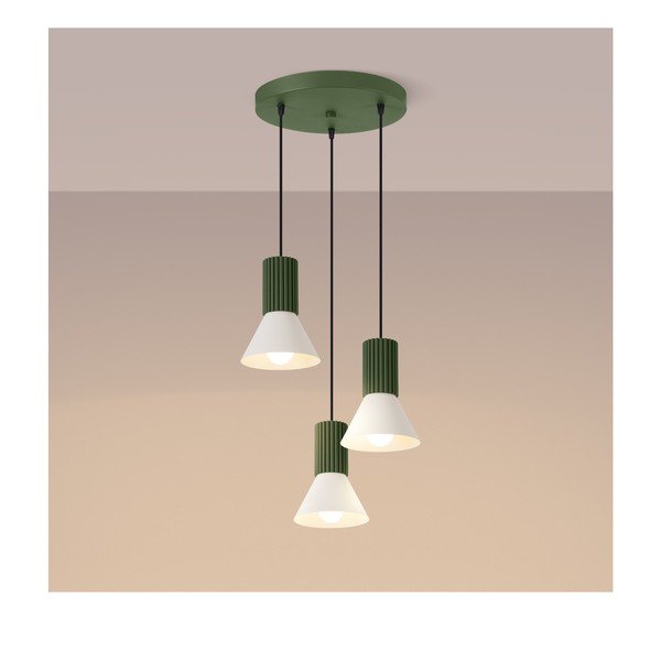 Zielona metalowa lampa wisząca ø 30 cm Niru – Sollux-image-2