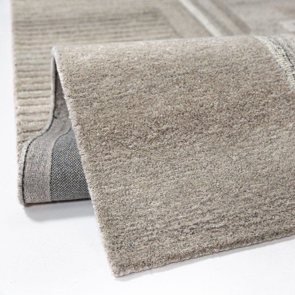 Szarobeżowy wełniany dywan tkany ręcznie 140x200 cm Lira  – Flair Rugs-image-3