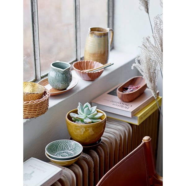 Żółta kamionkowa doniczka Bloomingville Betje, wys. 12 cm-image-1