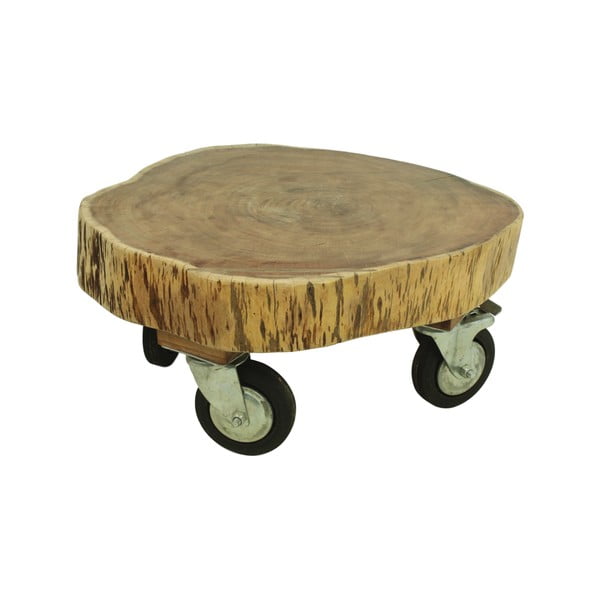 Stolik/podstawka z drewna akacji na kółkach HSM collection Boom, ⌀ 65 cm