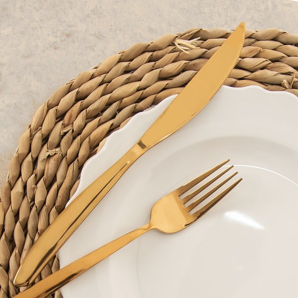 Sztućce 24 szt. ze stali nierdzewnej w kolorze złota Gold – Orion-image-3