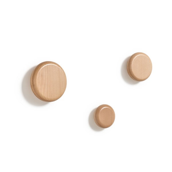 Ścienne drewniane haczyki w naturalnym kolorze zestaw 3 szt. Nadue – Kave Home