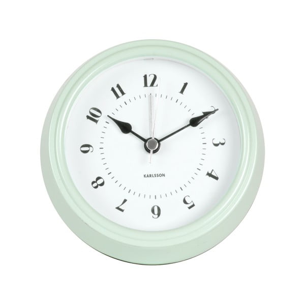 Zielony zegar ścienny Karlsson Fifties, średnica 11,5 cm