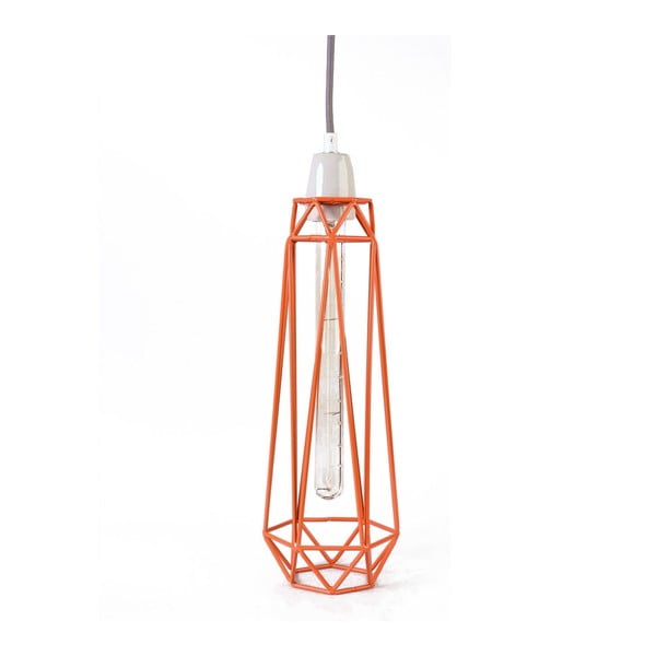 Pomarańczowa lampa wisząca Filament Style Diamond