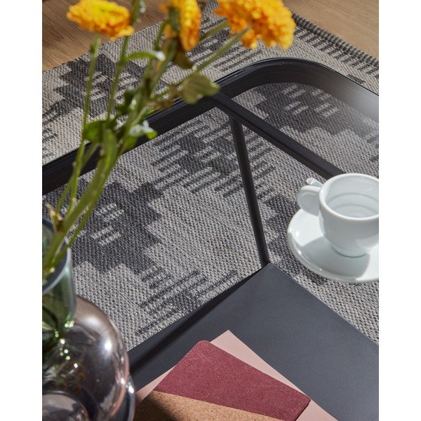 Czarny stolik ze szklanym blatem 45x90 cm Duilia – Kave Home-image-2