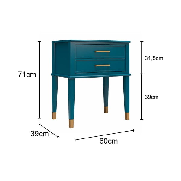Ciemnoniebieska szafka nocna Westerleigh – CosmoLiving by Cosmopolitan-image-2
