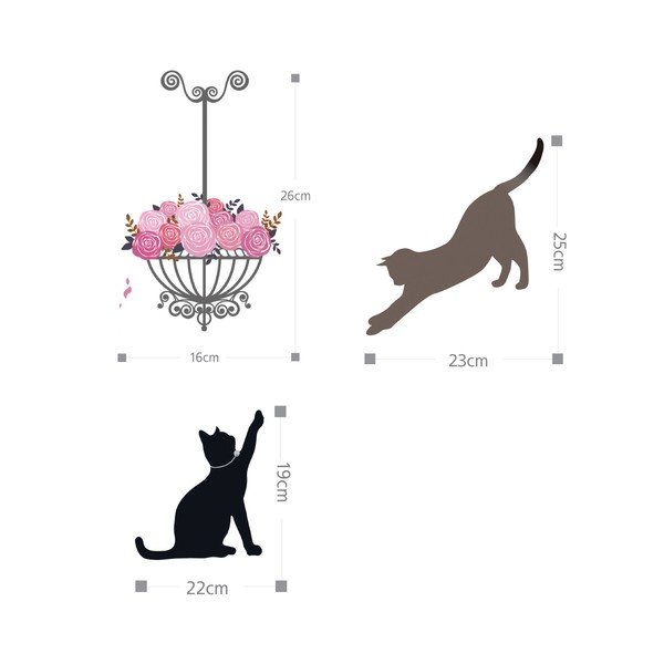 Naklejka Ambiance Cats, stairs and rose petals-image-2