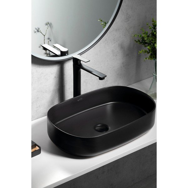 Bateria umywalkowa stojąca w kolorze matowej czerni Pax – Sapho-image-1