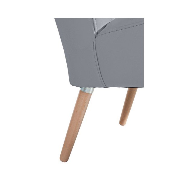 Szary fotel z imitacji skóry Max Winzer Neele Leather Gray-image-2