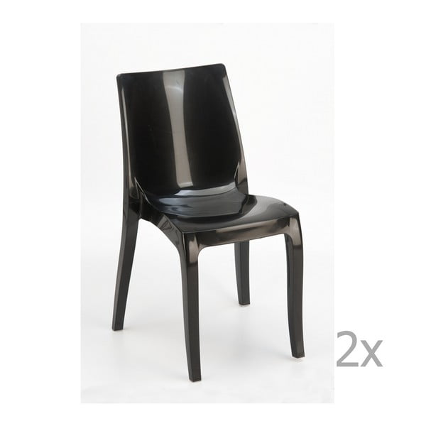 Zestaw 2 czarnych krzeseł Castagnetti Fashion