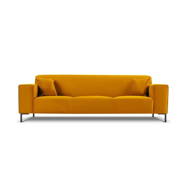 Żółta aksamitna sofa Cosmopolitan Design Siena