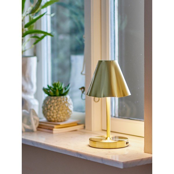 Lampa stołowa LED w kolorze mosiądzu z metalowym kloszem (wysokość 28 cm) Lianna – Bloomingville-image-2