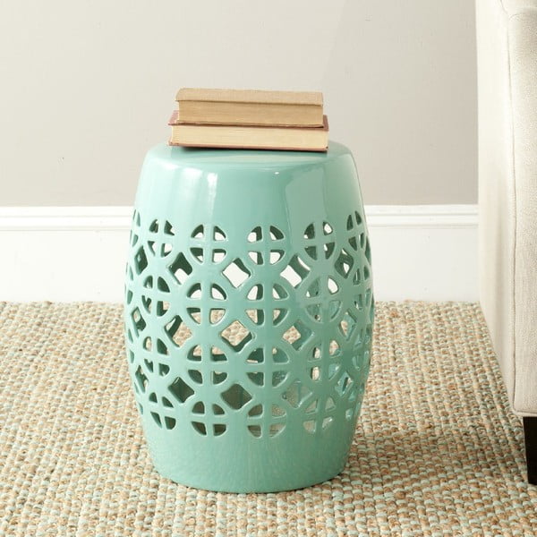 Granatowy stolik ceramiczny odpowiedni na zewnątrz Safavieh Ravello, ø 33 cm-image-1
