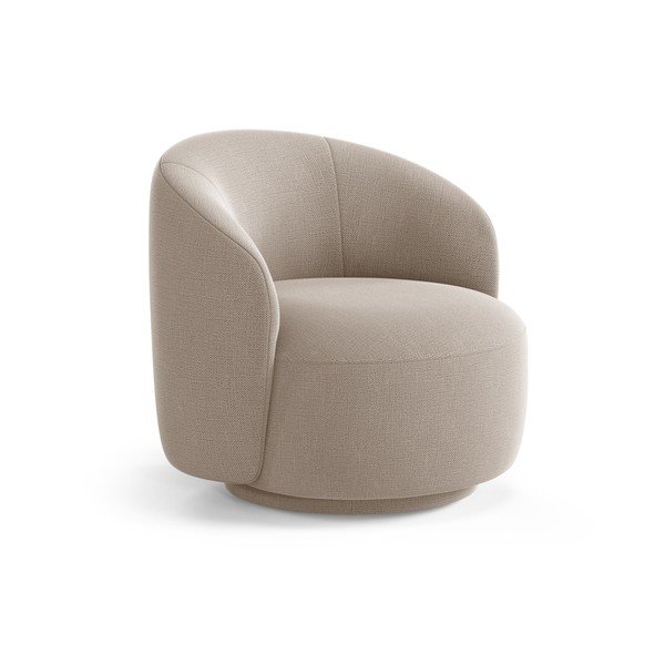 Jasnobrązowy obrotowy fotel z tkaniny szenilowej Letizia – Micadoni 