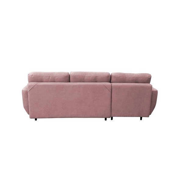 Jasnoróżowy narożnik rozkładany lewostronny z czarnymi nogami Mazzini Sofas Hortensia-image-2