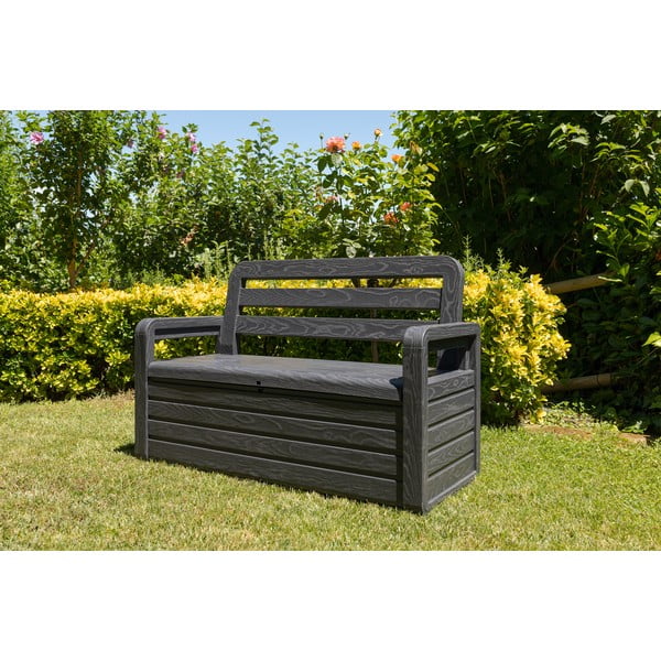 Ciemnoszara plastikowa ławka ogrodowa Forever Spring – Toomax-image-1