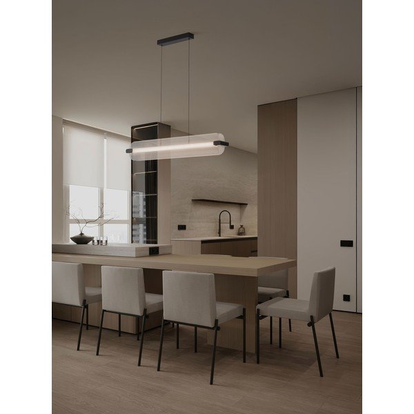 Szklana lampa wisząca LED ze ściemniaczem w kolorze matowej czerni Emery – Nova Luce-image-1
