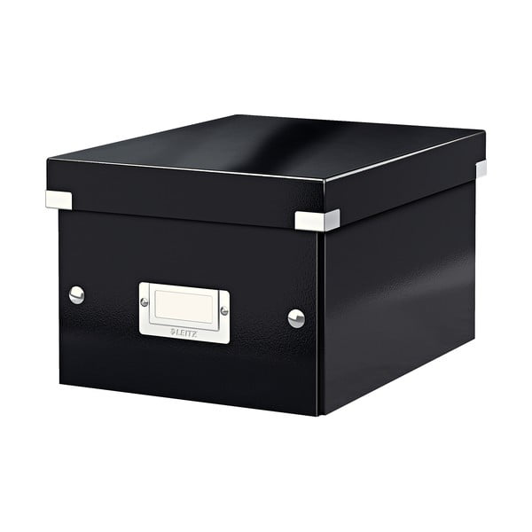 Czarny kartonowy pojemnik z pokrywką 22x28x16 cm Click&Store – Leitz