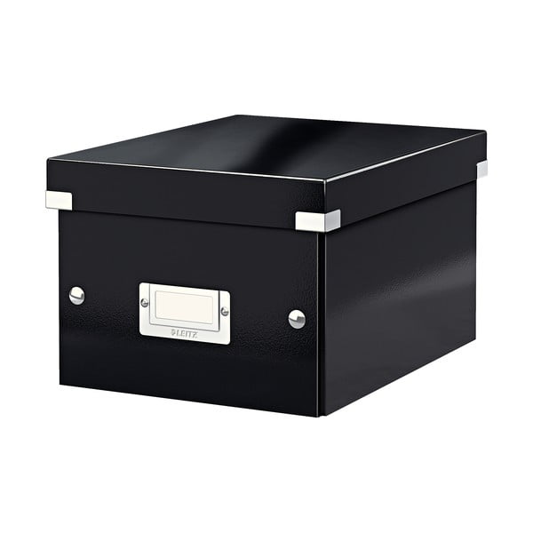 Czarny kartonowy pojemnik z pokrywką 22x28x16 cm Click&Store – Leitz
